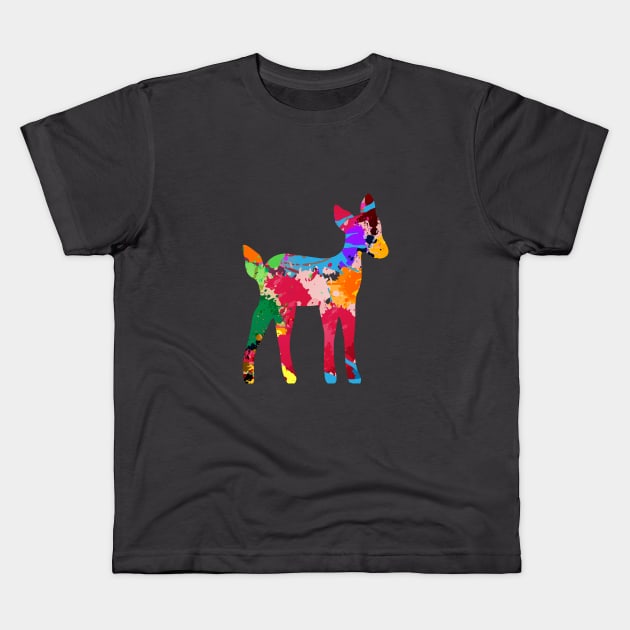 fawn Deer colorful happy gift Kids T-Shirt by FrauK